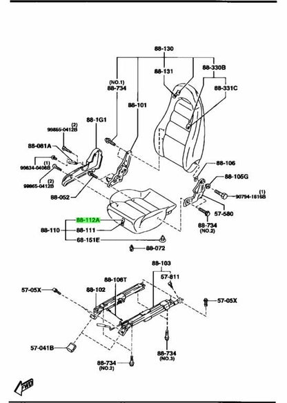 OEM MAZDA front cushion pad Set RX-7 FD3S FD15-88-112 FD01-88-1620