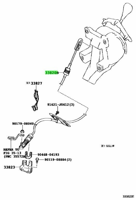 Toyota Lexus Transmission Shift Control Cable Assembly 33820-48360 33820483601