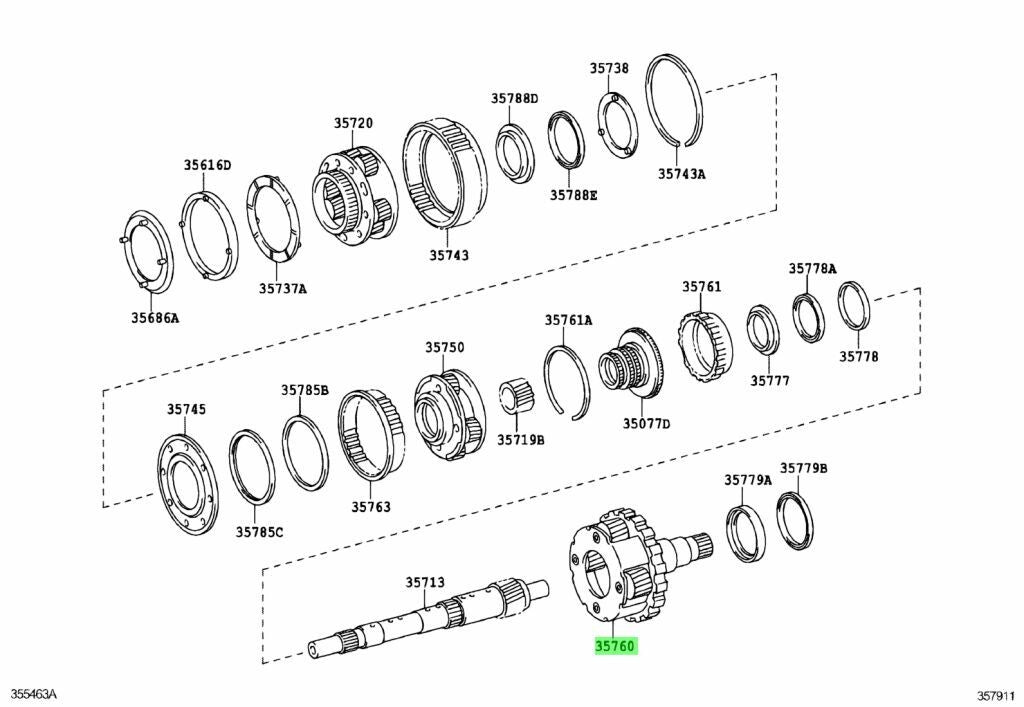 NEW OEM Toyota Genuine Rear Planet Gear ASSY 35760-60061 Direct From Japan