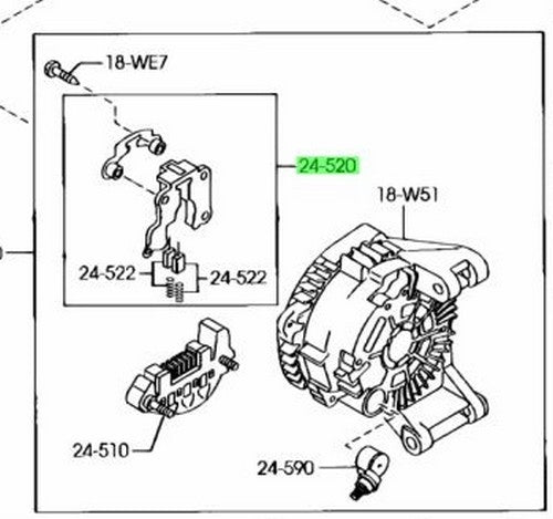 Genuine Mazda CX-7 ER3P Alternator Voltage Regulator OEM AJ51-18-W701
