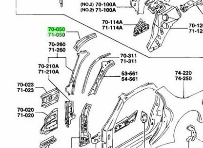 OEM MAZDA INNER ROOF RAIL RH/LH SET RX-7 FD3S FD01-70-050 FD01-71-0501