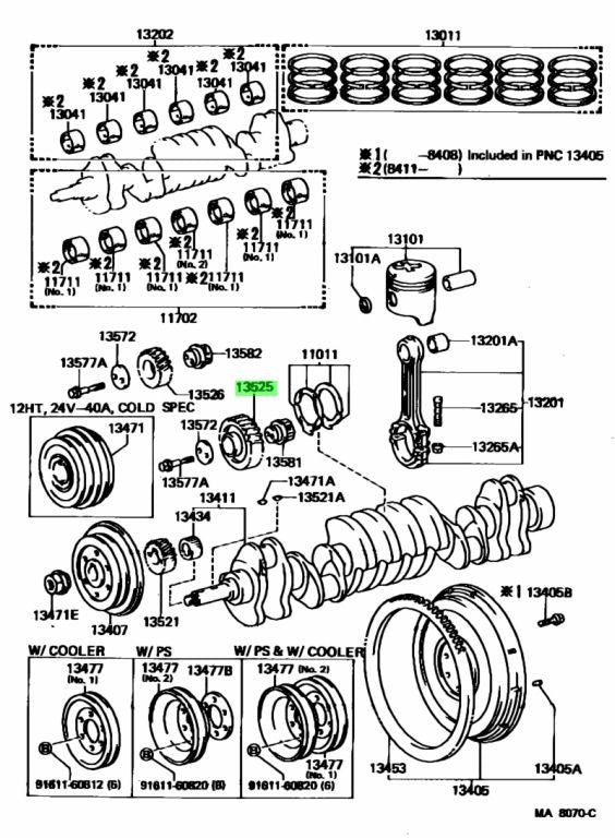 Genuine Toyota Land Cruiser BJ40 BJ61 BJ70 3B Diesel Idle Gear 13508-56010 OEM1