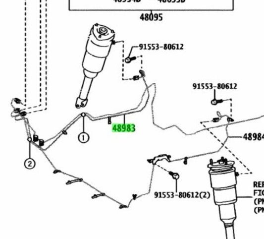 48983-50080 Toyota Tube, height control, no.3 4898350080, New Genuine OEM Part1