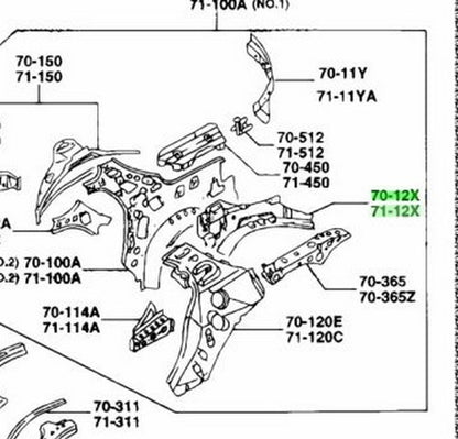 OEM MAZDA HOUSING REINFORCEMENT RH/LH SET RX-7 FD3S FD01-70-12XA FD01-71-12XB1