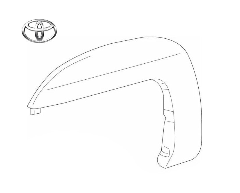 Genuine Toyota Front Wheel Arch Molding Extension LH 53848-35100-B00