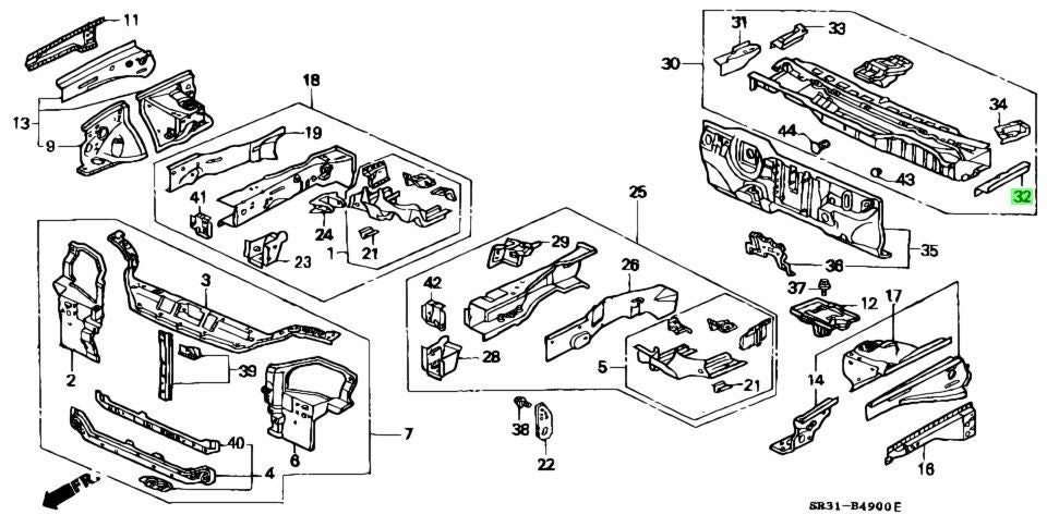 OEM Honda Civic EG EG6 EG8 EG9 61130-SR3-E00ZZ LH Dashboard Upper Member Genuine0