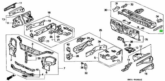OEM Honda Civic EG EG6 EG8 EG9 61130-SR3-E00ZZ LH Dashboard Upper Member Genuine0