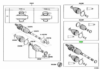 Genuine Toyota Front Drive Shaft Outboard Joint RH 43460-59346 OEM0