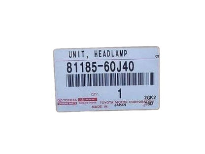 81185-60J40 Toyota Unit assy, headlamp, lh 8118560J40, New Genuine OEM Part1