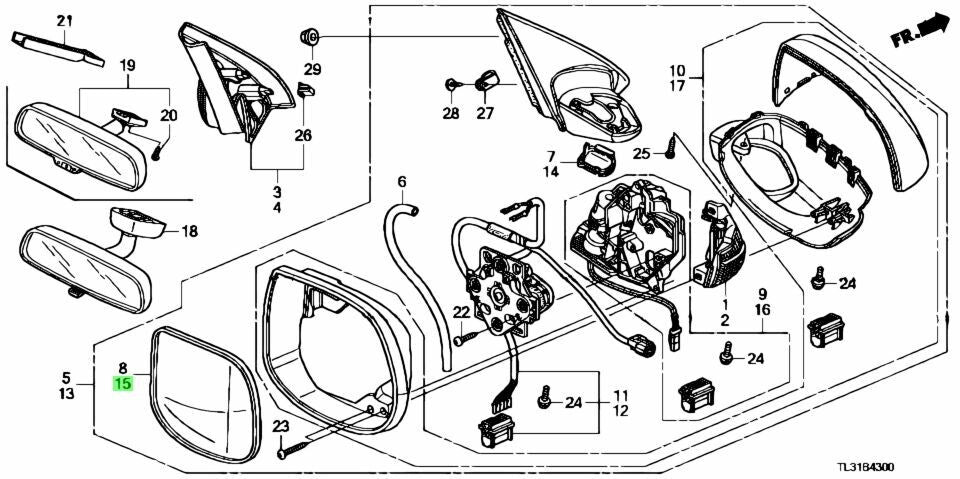 OEM Honda MIRROR  Accord DBA-CU2