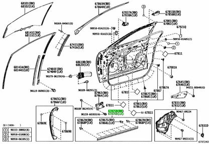 NEW Genuine Toyota FR Door No.4 Weatherstrip Seal R&L Set OEM 67875/67876-500200