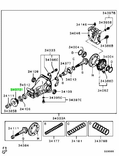 MITSUBISHI LANCER EVOLUTION 10 GSR F5 CZ4A FLANGE,RR DIFF COMPANION 3415A015