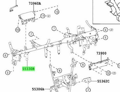 OEM Genuine Toyota Voxy ZRR80G REINFORCEMENT ASSY INSTRUMENT PANEL 55330-282321