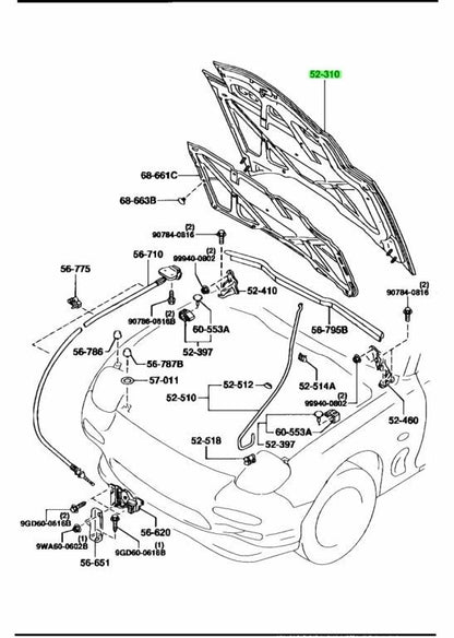 OEM MAZDA BONNET FD01-52-310G0