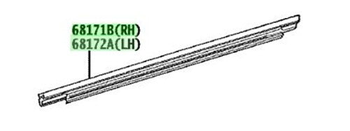 Genuine Toyota FR Door Inner Window Weatherstrip LH RH 68171-60110 68172-601002