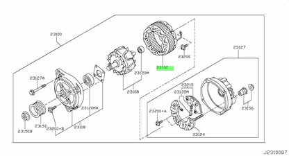 NEW Genuine Nissan Alternator Stator Assembly Generator OEM 23102-5X21A0
