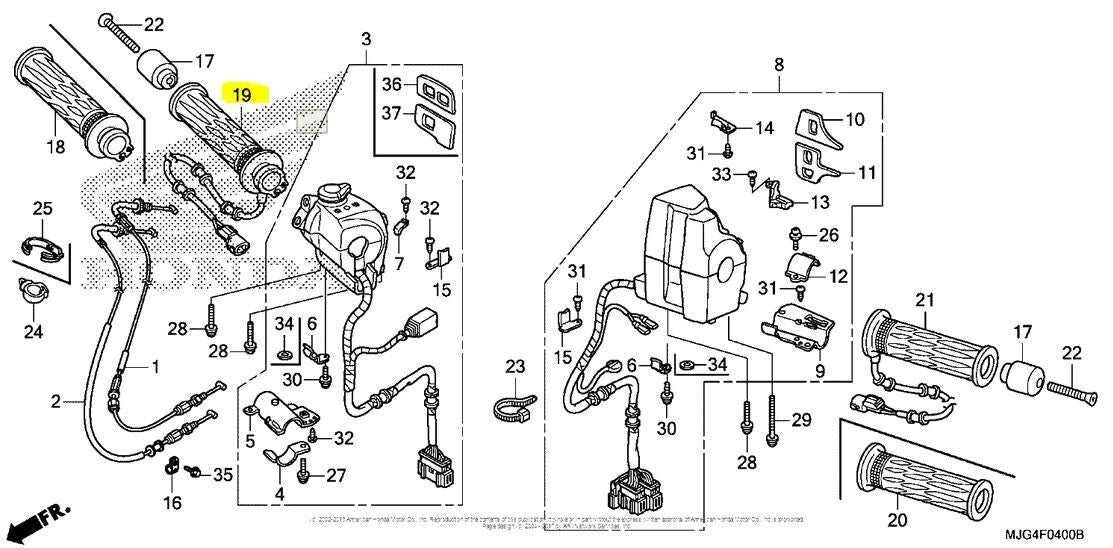 OEM Honda Right Heated Throttle Hand Grip GL 1800 Goldwing & F6B 06-17 Genuine