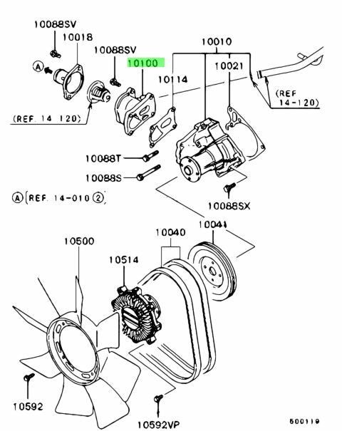 NEW Genuine Mitsubishi Thermostat Housing OEM MD1656321