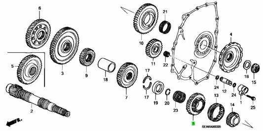 OEM HONDA GEAR, COUNTERSHAFT FOURTH Civic DBA-FD2 23471-RFK-901