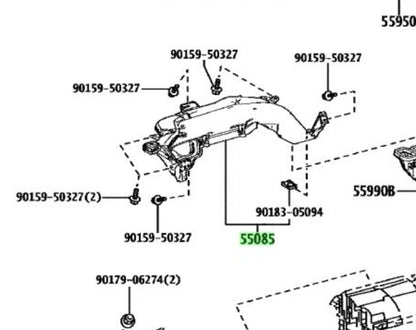 OEM Genuine TOYOTA Lexus Heater To RegisterDuct No.2 Assy 55085-V2010 55085V20101