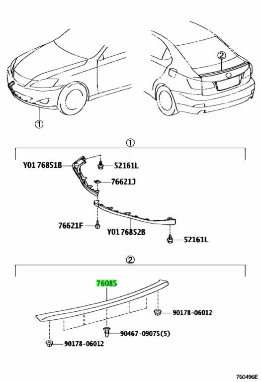 TOYOTA Genuine Models Rear Spoiler 76085-53040-J0 NEW0