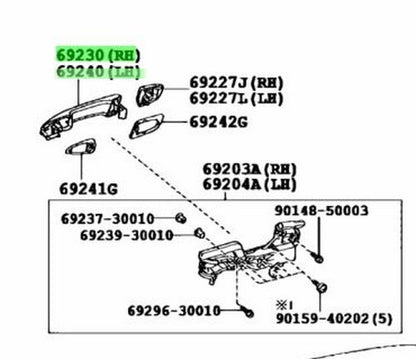LEXUS RX270/350/450H Rear Door Handle MercuryGray 69210-76010-B1 69220-76010-B11
