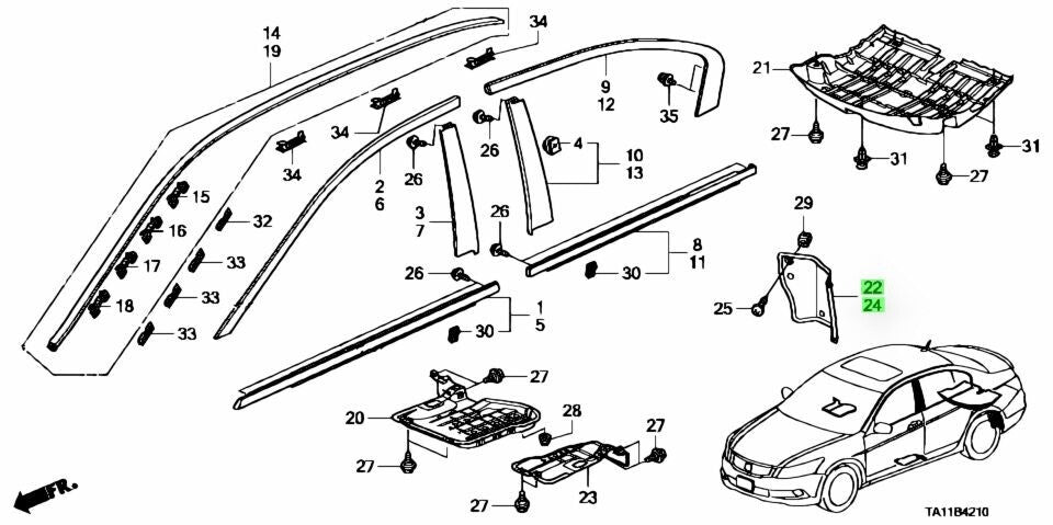 OEM Honda FENDER,RR. INNER R&L SET 2008-2012 Accord CP2