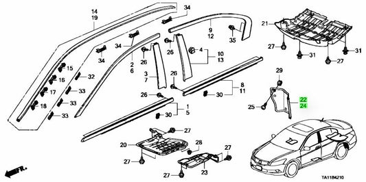 OEM Honda FENDER,RR. INNER R&L SET 2008-2012 Accord CP2
