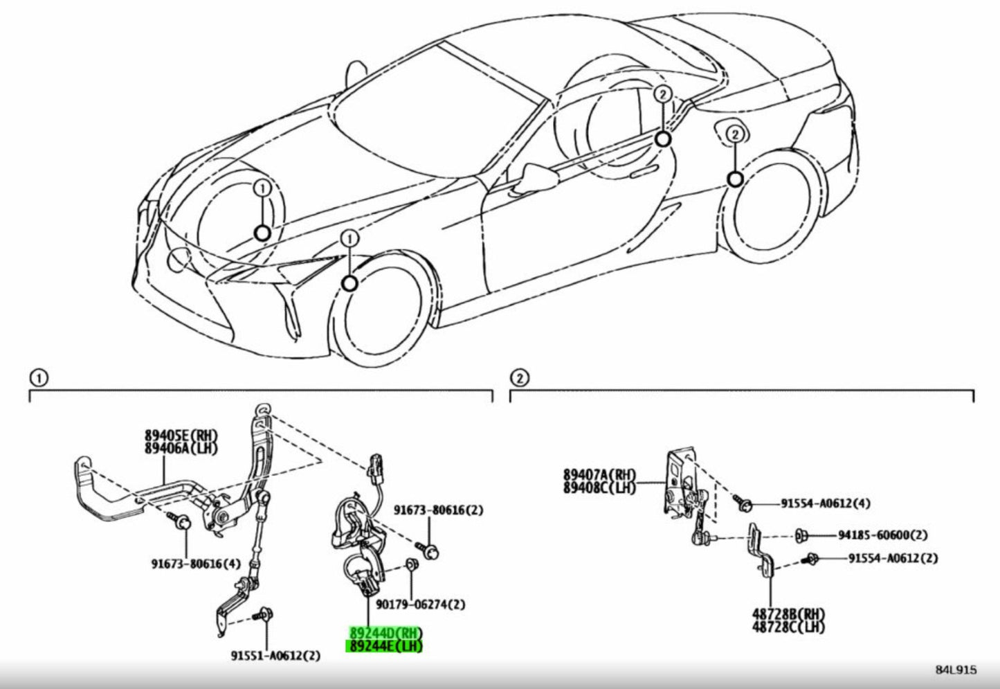 OEM Genuine TOYOTA Lexus Absorber Control Wire RH LH Set 89244-11010 89244-110201