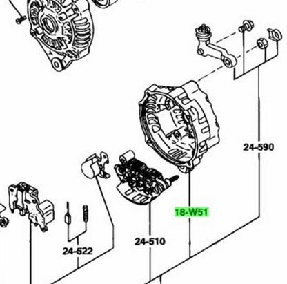 OEM Mazda RX-7 FD3S N3A1-18-W51 Alternator Rear Cover Genuine1