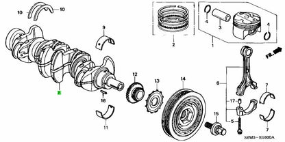 OEM Honda CrankShaft Comp CIVIC 8th Gen etc. 13310-PNA-000