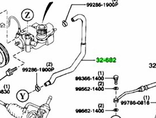 OEM Mazda FD01-32-682E Power Steering Return Hose RX-7 FD3S Genuine2