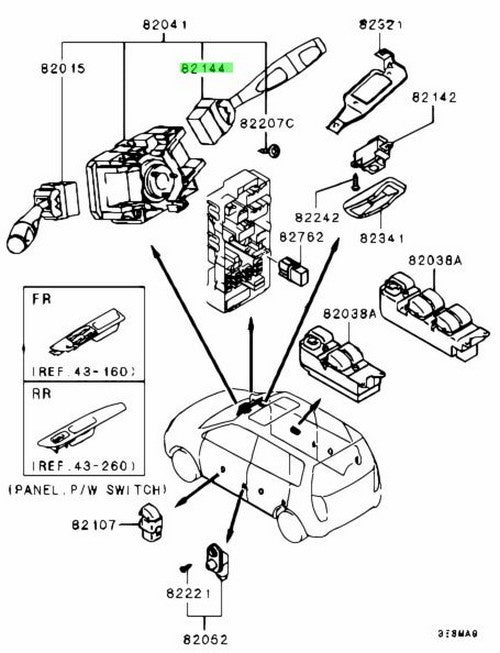 Genuine Mitsubishi Lancer Evo CT9A Turn Signal Switch MR4598891