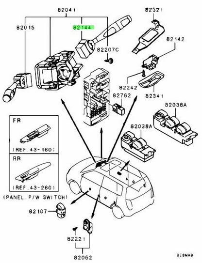 Genuine Mitsubishi Lancer Evo CT9A Turn Signal Switch MR4598891