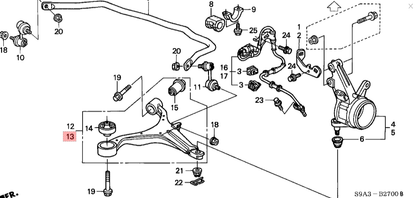 OEM Arm, Left Front (Lower) HONDA CR-V LA-RD4 51360-S9A-A02 51360S9AA02 NEW