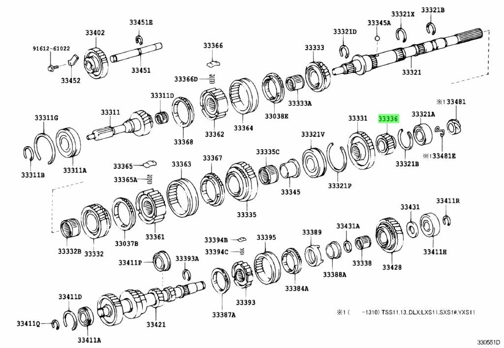 Genuine Toyota Manual Transmission 5th Gear 33336-30030 OEM1
