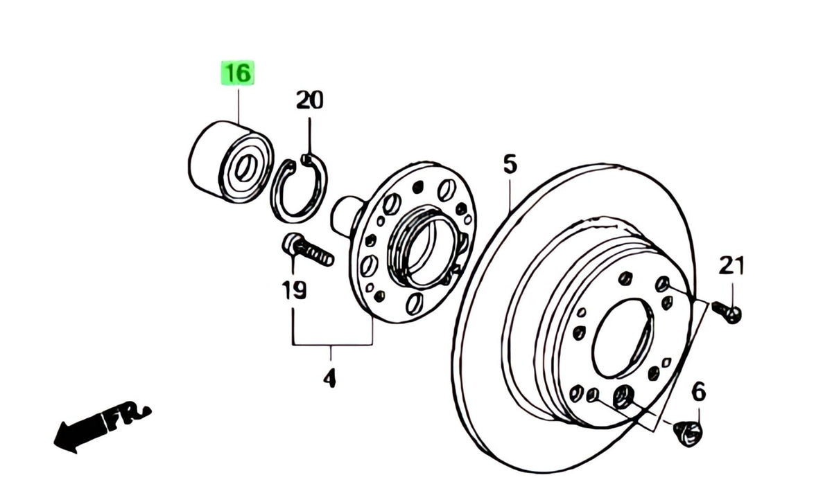 2002-2006 HONDA CR-V REAR WHEEL BEARING OEM HONDA GENUINE 44300-SAA-003
