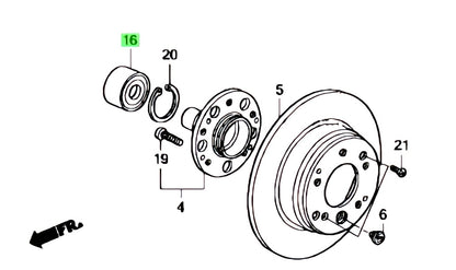 2002-2006 HONDA CR-V REAR WHEEL BEARING OEM HONDA GENUINE 44300-SAA-003