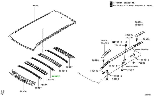 NEW Genuine Mitsubishi Roof Bow OEM 5290F6750