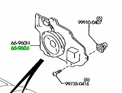 OEM Mazda LOUD DOOR SPEAKER LH RX-7 FD3S FD02-66-96YF