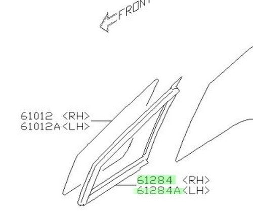 Genuine Subaru Front Door Partition Weather Strip Set R&L OEM 61284/FJ100-FJ1101