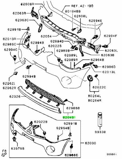 NEW Genuine Mitsubishi Front Bumper Grille OEM 6402A0731