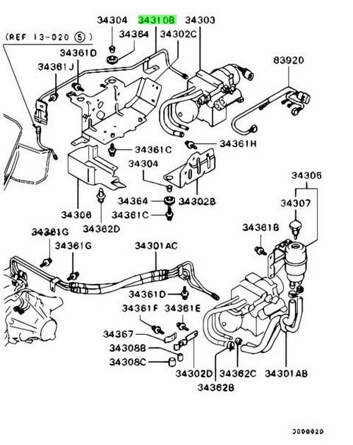 Genuine Mitsubishi Lancer Evo CT9A AYC Hydraulic Unit Tube MR5800381