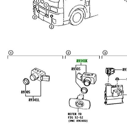 Genuine Toyota Hiace GDH201V Parking Sensor Silver 1E7 OEM 89341-K0060-191