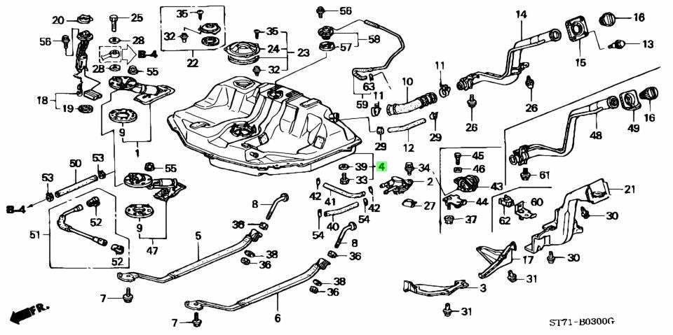 Genuine Honda Integra DB8 Fuel Tank 17500-ST7-934 OEM1