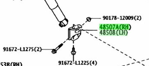 Toyota Lexus RearShockAbsorberLowerBracket SubAssy RH/LH 48507-48010 48508-480802