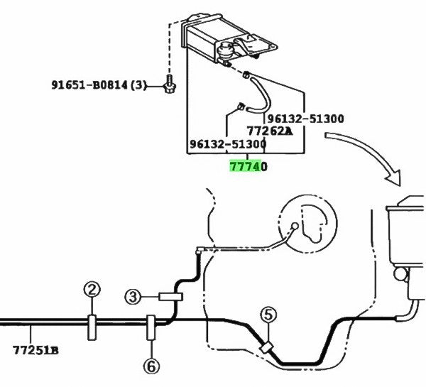 GENUINE  TOYOTA 77740-52090 Vapor Canister For Toyota  2007-2014