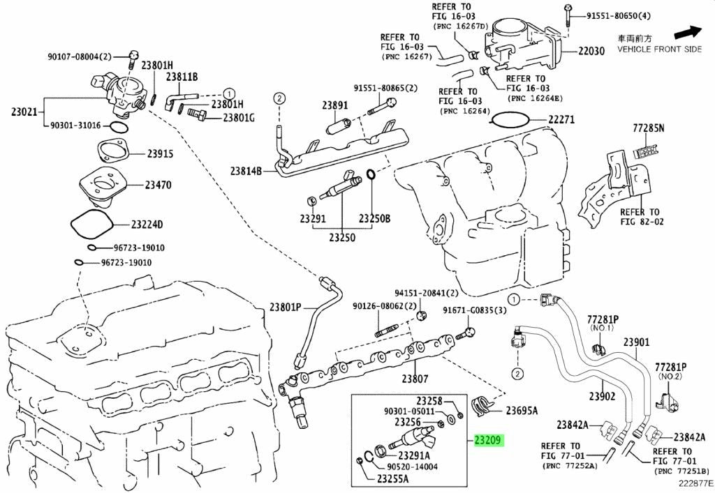 Genuine Toyota Fuel Injector Set 23209-31150-03 OEM0