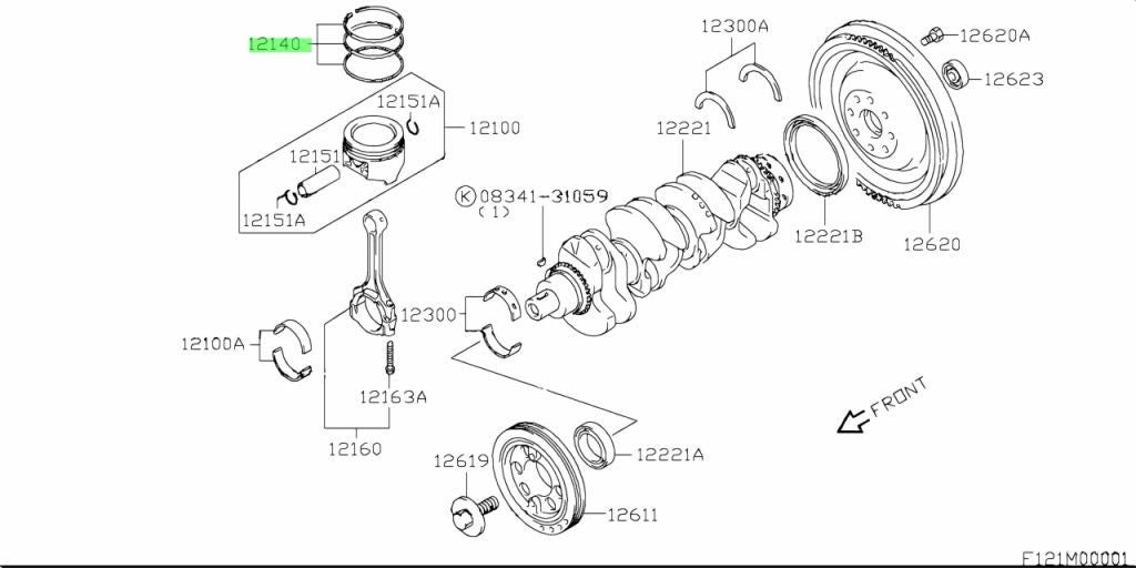 12140-65J00-000 Suzuki Ring set,piston std 1214065J00000, New Genuine OEM Part1