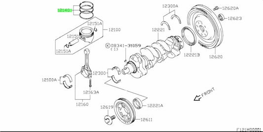 12140-65J00-000 Suzuki Ring set,piston std 1214065J00000, New Genuine OEM Part1